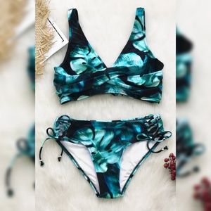 Green blue bikini medium